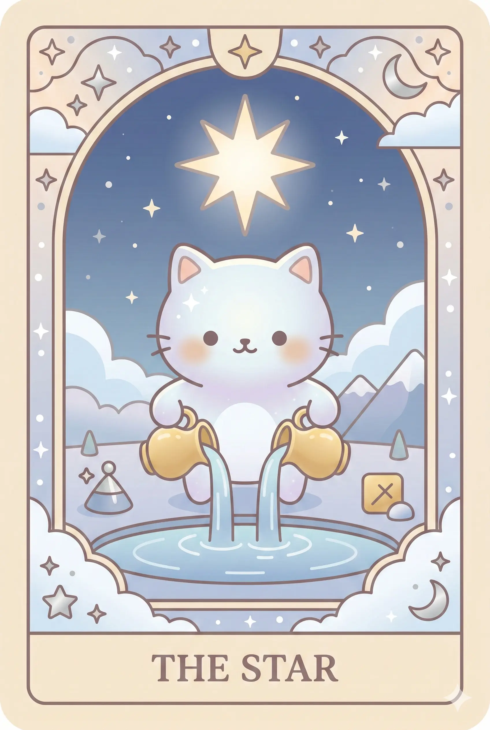 The Star card from the Moonmallow cat tarot deck